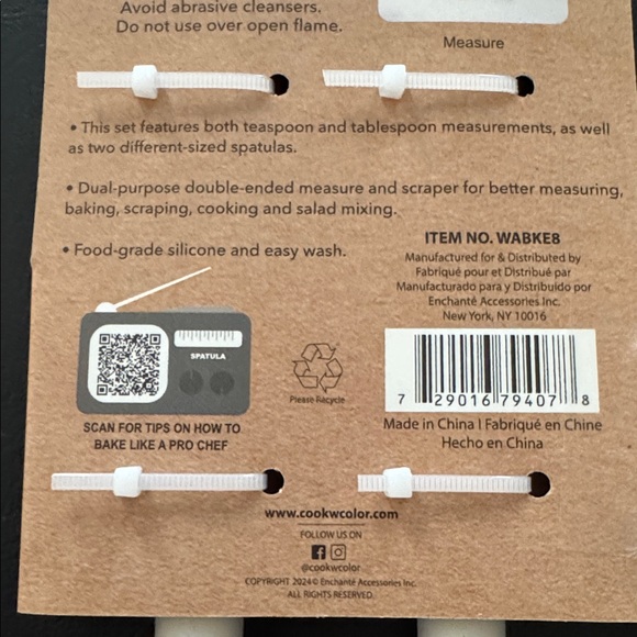 NEW: Cook With Color 2-Piece Mini Measure Scrape & Spatula Set – Kitchen Tools - Picture 4 of 9